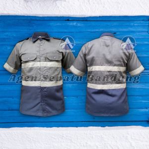 Atasan Kombinasi Pendek Kemeja kombinasi Lengan Pendek Baju Safety Wearpack Atasan Lengan Pendek Kombinasi