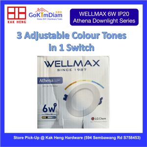 WELLMAX Athena 6W Recessed LED Downlight - 3 CCT Color Tones 100lm/W IP20 Indoor Ceiling Light