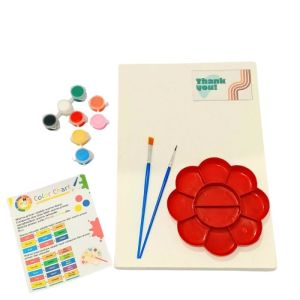 Paket Lengkap Kanvas Melukis ukuran 20x20cm dilengkapi cat air & colour mixing chart byGHEduPlay