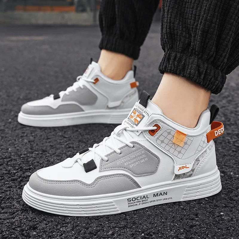 Sepatu sneakers Pria Kasual Import High-Top SOCIAL MAN Model Trendy 122  casual shoes Sneaker Running Sport Kerja Snekers Hitam Black Black