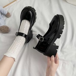 Loafer for Women British Retro Black Leather Shoes School Shoes For Women Students