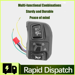 (24H)Handle Switch Left Hand Universal Motorcycle Switch SRL115 Left(On/Off Headlight and Double Flash Signal)