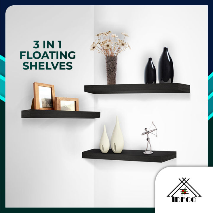 iDECO Floating Rack / Floating Shelves / Wall Shelves / Wall Rack | Lazada