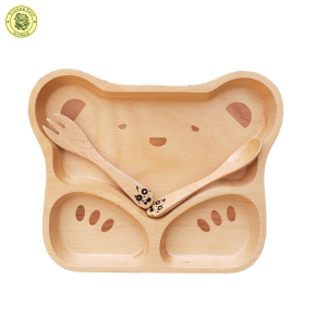 Khay Ăn Cho Bé Họa Tiết Hoạt Hình Chất Liệu Gỗ Beech - Đồ Gỗ Nhà Bếp Thương Hiệu Trường Sơn
