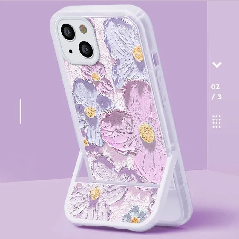 KISSCASE Luxury Oil Flower Painting Phone Case For iPhone 14 13 12