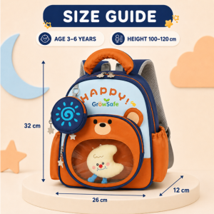 GrowSafe 2026 New Kids Backpack 12.5 Inch Kindergarten School Bag Lightweight for Boys and Girls