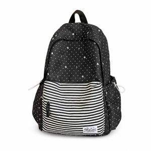 SHIRUI Stripe Ba lô chấm bi Màu đơn sắc Ngôi sao Sinh viên Mochilas  Dung lượng lớn Ba lô đa năng Ngoài trời