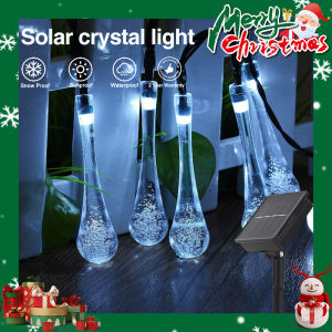 Đèn Dây Năng Lượng Mặt Trời Đèn Năng Lượng Mặt Trời Giọt Nước 8 Chế Độ Đèn Ngoài Trời 20/50/100Led Vòng Hoa Đường Phố Sân Vườn Năng Lượng Mặt Trời Chống Nước IP65 Trang Trí Giáng Sinh
