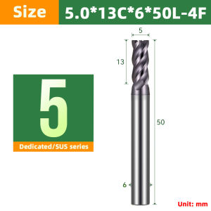 High-Efficiency Stainless Steel Carbide Milling Cutter 4Flute Double Core Diameter U Groove For End Mill SUS304 CNC Cutting Tool