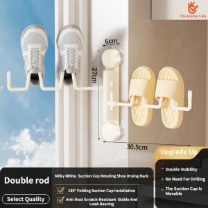 SG Stock Balcony suction cup shoe rack Wall mounted sandal rack Shoe rack for drying
