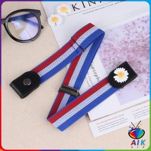 AIK เข็มขัดแฟชั่น เข็มขัดหนัง เข็มขัดยางยืดใช่งายและสะดวก เข็มขัดยาง แฟชั่นผู้หญิง ประดับดอกเดซี่ belt