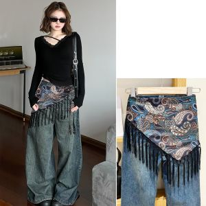LUSIT Tua rua Thắt lưng viền tua rua Thêu Tinh tế Dây lưng tam giác Thời trang Retro Khăn quàng hông khiêu vũ Quần Jean Trang Trí