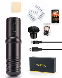 Ambition Flash Wireless Tattoo Machine Battery Pen DC Coreless Motor Digital LED Display for Tattoo Artist Body Art