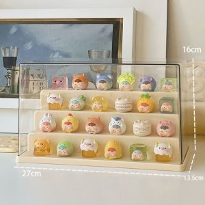 W3DD Transparent Blind Box Display Rack Acrylic Dustproof Storage Box High Quality Little Action Figures Showcase