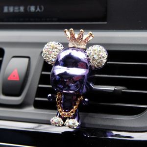 Gấu Bearbrick cửa gió ô tô sáp thơm xe dễ thương đính đá - Trang trí cửa gió điều hòa nước hoa sáp thơm xe ô hơi