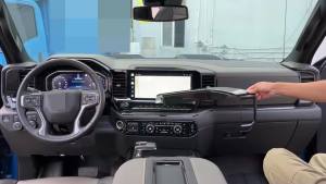 Cornerr ABS Carbon Fiber Central Control Navigation Panel Decoration Cover For Chevrolet Silverado 2022 Up Interior Accessories Y5R7K