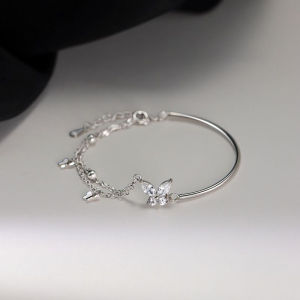 【Bestella✨COD】Gelang Kupu-Kupu Berlian Setengah Bangle Flash Gelang Lapisan Ganda Gelang Super Abadi