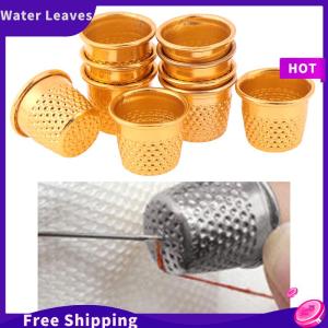 [Water]Hot Sale Freeshipping 10pcs Vàng ngón tay thimble may Grip ngón tay kim loại lá chắn bảo vệ pin kim