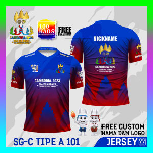 Jersey Pesta Olahraga Asia Tenggara Kamboja 2023 Pria Dewasa Lengan Panjang dan Pendek 01