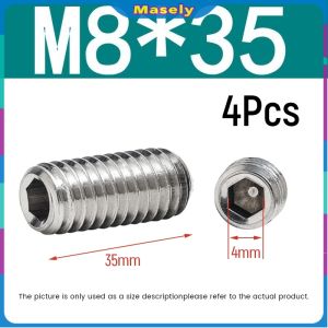 Masely M8 304 Stainless Allen Setscrew Socket Grub Screw Flat Head Screw Allen Hex Socket