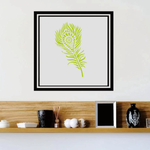 6 Pieces Feather Drawing Stencils Reusable PET Templates for Kids Students Painting on Paper Canvas Furniture Wall Decor