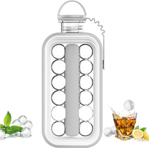 2-in-1 Portable Ice Ball Maker Kettle 17 Grids Easy Release Ice Cube Tray Ice Ball Mold