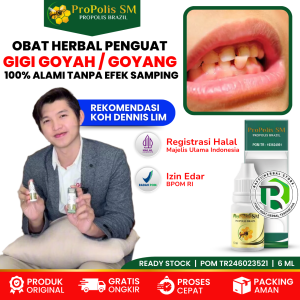 Obat Herbal Penguat Gigi Goyah Penguat Gigi Goyang Penguat Akar-akar Gigi Mencegah Gigi Rusak Mencegah Gigi Sensitif Gusi Bengkak Sakit Gigi Berlubang Gigi Berdarah Kalsium Gigi - PROPOLIS SM 100% Original