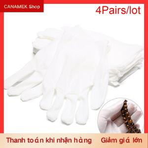 CS 4 đôi găng tay trắng bông mềm mỏng trang sức bạc kiểm tra găng tay làm việc