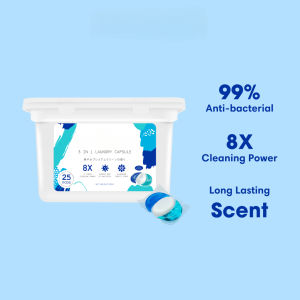 CLEAN 3-In-1 Laundry Capsule 25 Pods/1   Laundry Detergent Pods Clothes Wash Beads