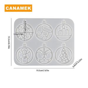 【CANAMEK】 Christmas Series Pendant Ornament Epoxy Resin Silicone Mold DIY Jewelry Keychain Decoration Supplies