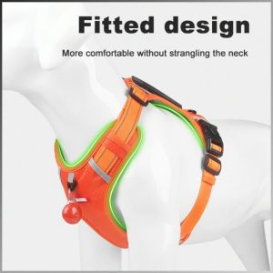 Tow Rope Easy to Use Pet Chest Harness Push Up to Unlock Multi-directional Reflection Nighttime