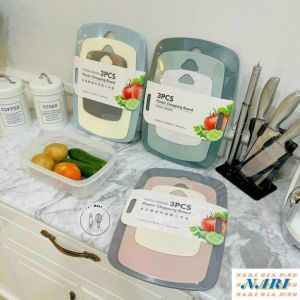 Thớt kháng khuẩn nhựa lúa mạch nhựa PP dễ dàng vệ sinh lau chùi bộ 3 thớt - gia dụng Nari