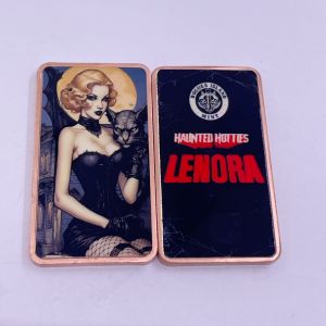 【discount store】1Oz Halloween Copper Bar Haunted Hotties Lenora Vampire Cat .999 Fine Copper Colorized Bar Collectible Commemorative Coin Gift