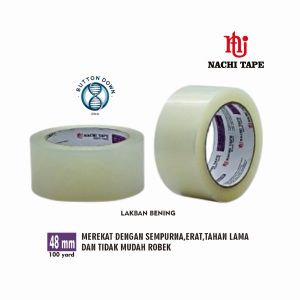 (1pcs ) LAKBAN ISOLASI BENING LAKBAN NACHI ASLI ORI 48mm 2 inch 100Yard