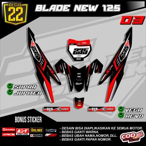 (COD) Sticker Striping BLADE NEW 125 MOTOR RBT BEBEK MODIF SUPERMOTO terbaru Desain Grafis 03