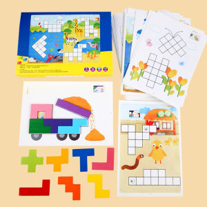 Đồ chơi giáo dục phát triển trí tuệ montessori xếp hình Tetris tư duy giải đố logic theo hình cho trẻ