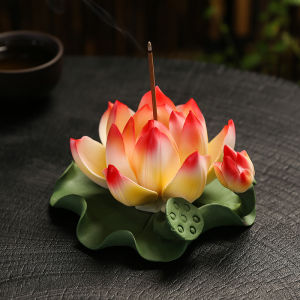 Đế Cắm Nhang Hình Hoa Sen Hồng Bằng Gốm Sứ Cao Cấp Trang Trí Tiểu Cảnh Bàn Thờ Nhỏ