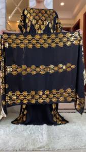 [NeKoCat] ดูไบใหม่ Abaya สำหรับผู้หญิงฤดูร้อนแขนสั้นผ้าฝ้ายชุดปั๊มทองหลวม Lady Maxi อิสลามชุดแอฟริกันพร้อมผ้าพันคอขนาดใหญ่