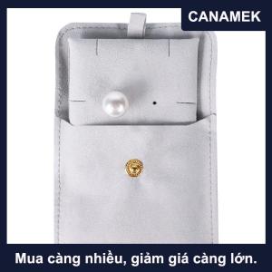 【CANAMEK】 Đồ trang sức Pouch bao bì túi Snap Túi 8x8cm với 6x6cm thẻ mềm nhung Quà Tặng Vòng Cổ Bông Tai Nhẫn lưu trữ túi