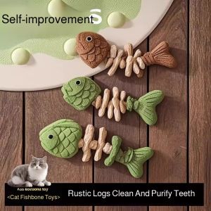 Cat teething sticks cat toys cat teething sticks fish bone catnip chewable self-entertaining cat toy pet cat toys chewable猫咪磨牙棒 猫玩具