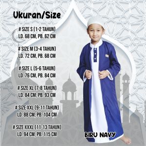 gamis anak cowok navy 1 tahun sampai 14 tahun Jubah anak Baju koko anak baju muslim anak Laki laki koko anak terbaru
