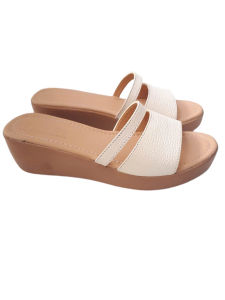 Dép nữ đế bằng da bò thật cao cấp VI VI .Đế cao 5 phân êm nhẹ