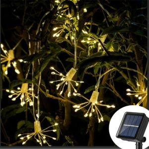 ESFDGL 8 Lighting Modes LED Starburst Chain String Lights 50/100LED Waterproof Fairy Light Garland Light USB/Solar  String Light Wedding