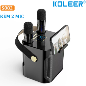 Loa Bluetooth Karaoke Koleer S882 Chỉnh Echo Riêng Biệt Kèm 2 Micro Không Dây Bảo hành 12 tháng