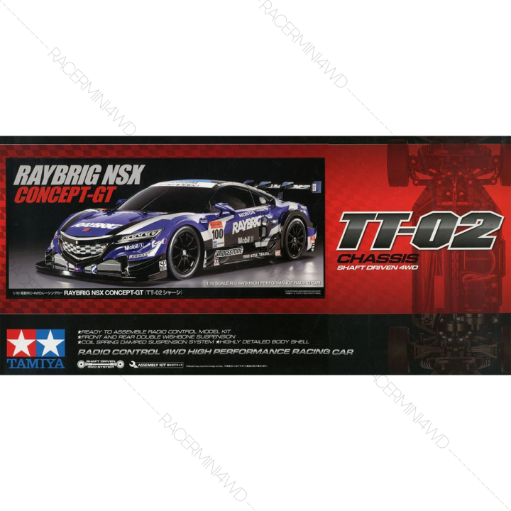 TAMIYA 1/10 R/C 4WD Raybrig NSX Concept-GT (TT-02 Chassis) 58599
