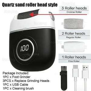 Upgrade Digital Electric Foot Polisher Electric Callus Remover Foot File with 2 Speeds for Dry Dead Cracked Hard Skin
