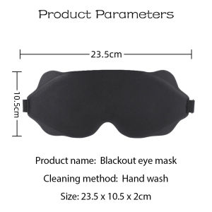 1 PC 3D Contour Sleep Mask Soft Skin‑Friendly Memory Foam Eye Mask Complete Blackout Adjustable Headband Sleep Eye Shade