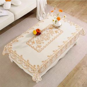 Table Cover PVC Material Tablecloth Oil Proof  Waterproof Anti slip  High Temperature Resistant Rectangular Gold Table cloths Printed Design