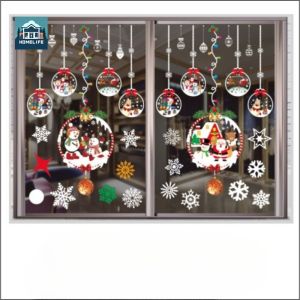 Christmas Decals Window Stickers Electrostatic Stickers Xmas Home Decor Festival Glass Decoration