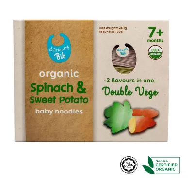Deliciously Bib Organic Spinach And Sweet Potato Baby Noodles